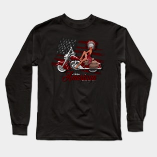 Legendary Native American Motorcycle by MotorManiac Long Sleeve T-Shirt